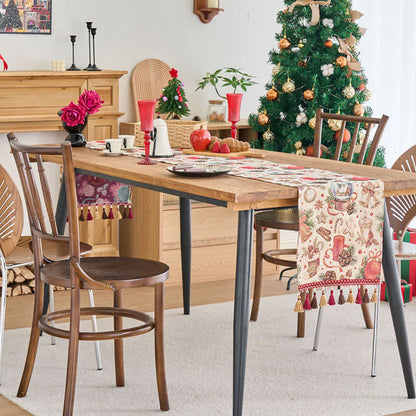 Brighthowl  Christmas Crystal Ball Jacquard Table Runner