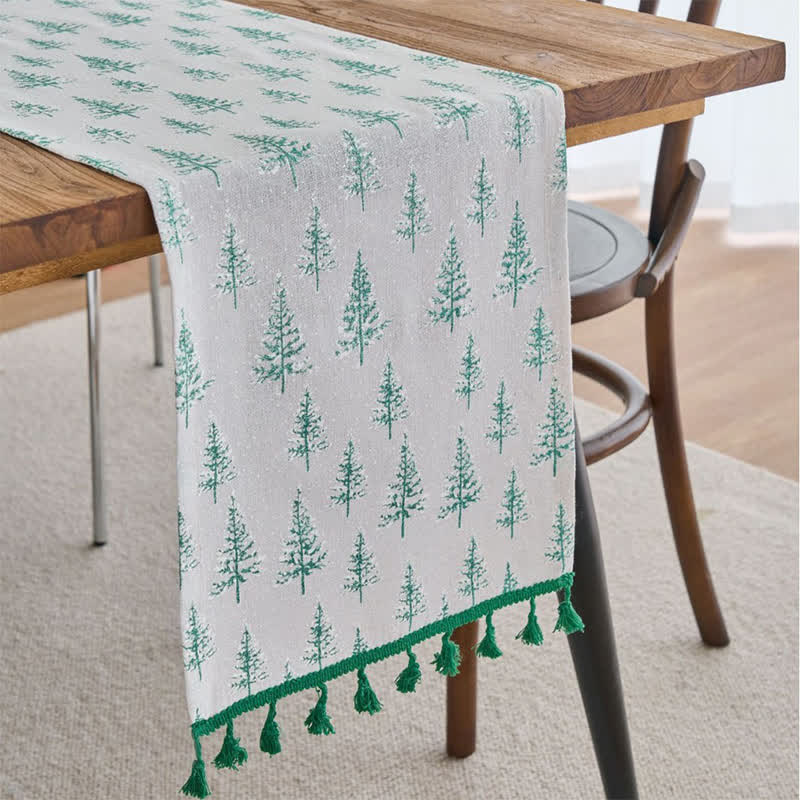 Brighthowl Green Fir Tree Table Runner