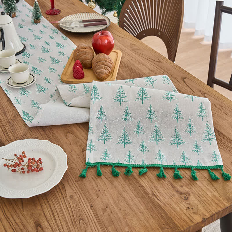 Brighthowl Green Fir Tree Table Runner
