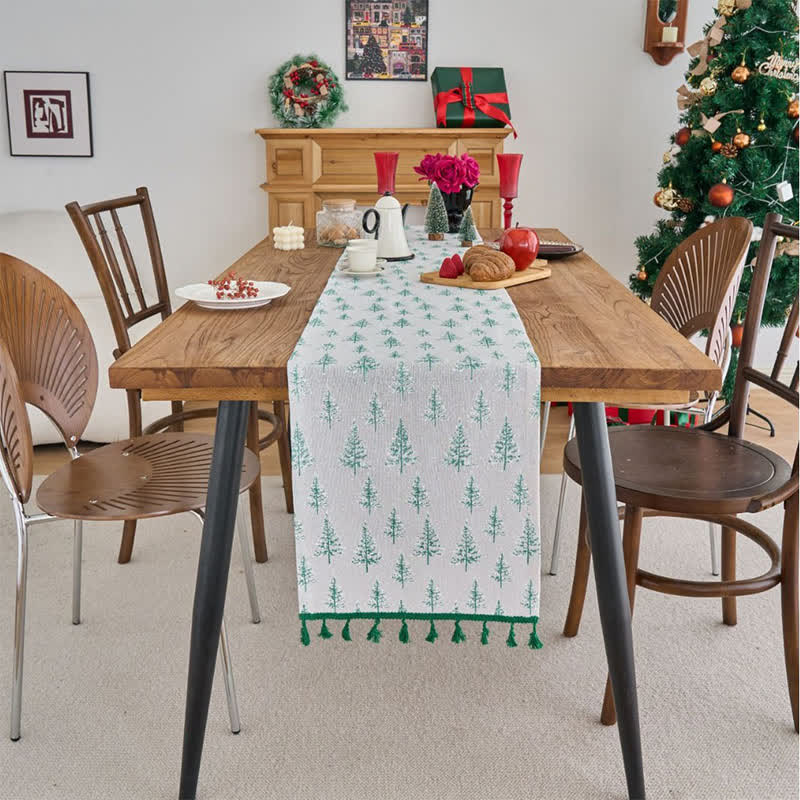 Brighthowl Green Fir Tree Table Runner