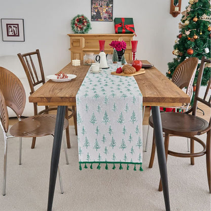 Brighthowl Green Fir Tree Table Runner