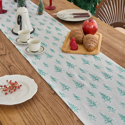 Brighthowl Green Fir Tree Table Runner