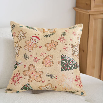 Brighthowl Christmas Gingerbread Man Jacquard Throw Pillow