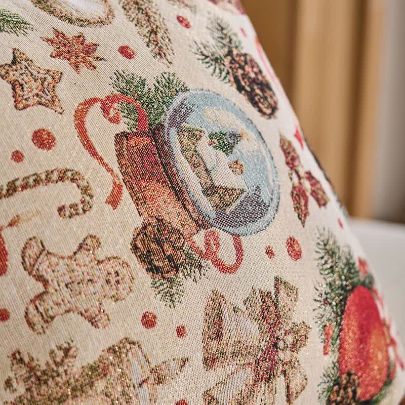 Brighthowl Christmas Crystal Ball Jacquard Throw Pillow