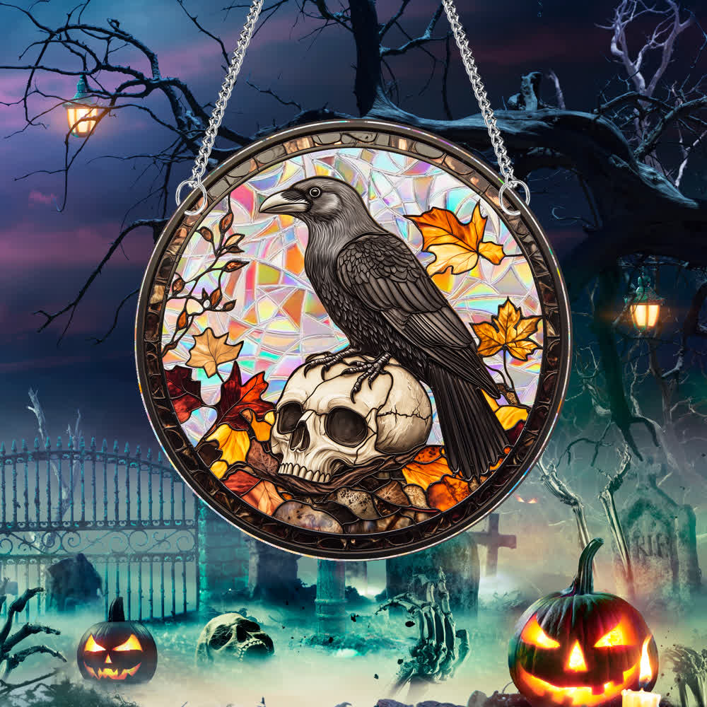 Brighthowl Halloween Stained Sun Catcher  Window Hanging