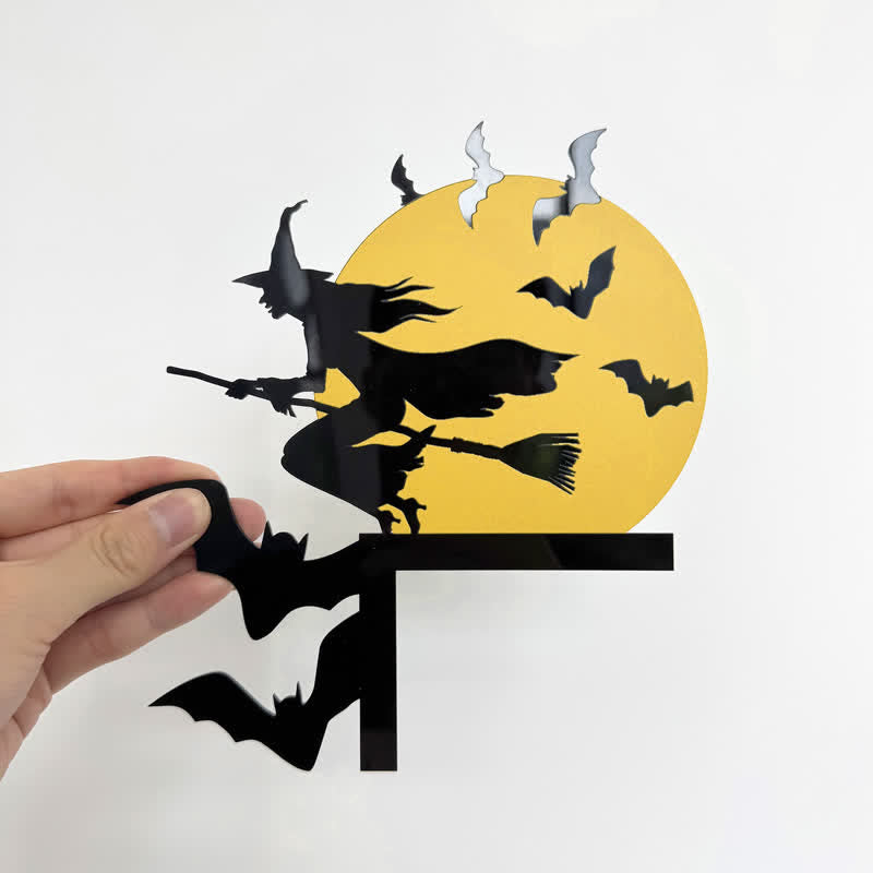 Brighthowl Witch & Bats Halloween Door Corner Decoration
