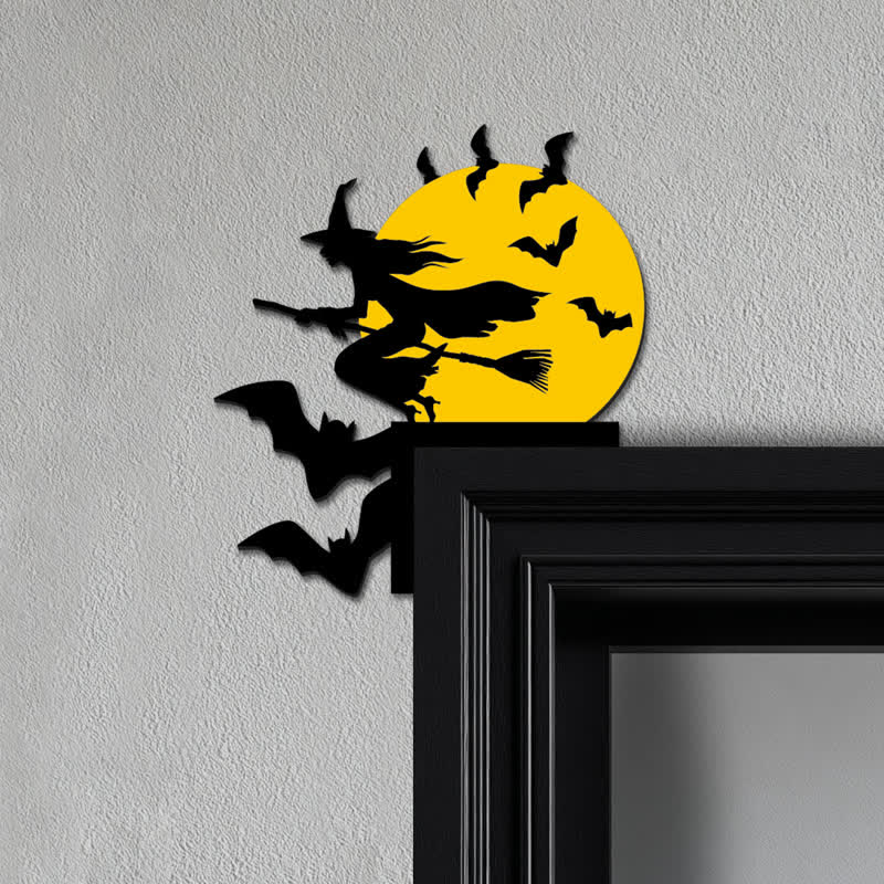 Brighthowl Witch & Bats Halloween Door Corner Decoration