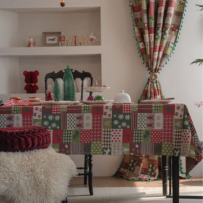 Brighthowl Patchwork Christmas-inspired Print Tablecloth