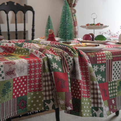 Brighthowl Patchwork Christmas-inspired Print Tablecloth