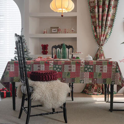 Brighthowl Patchwork Christmas-inspired Print Tablecloth
