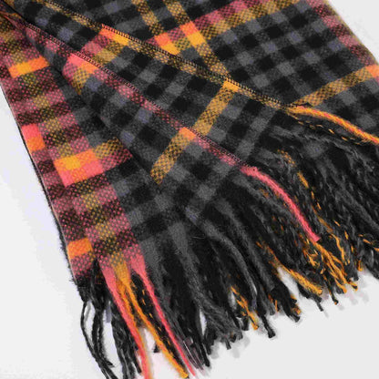 Brighthowl Vintage Plaid Tassel Travel Shawl Cape