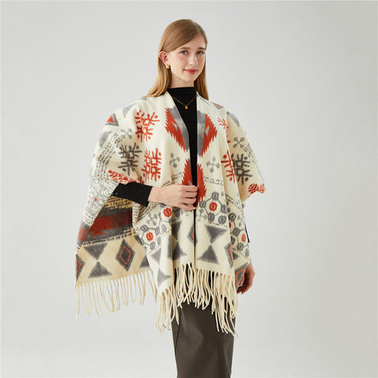Brighthowl Ethnic Style Tassel Shawl Cape