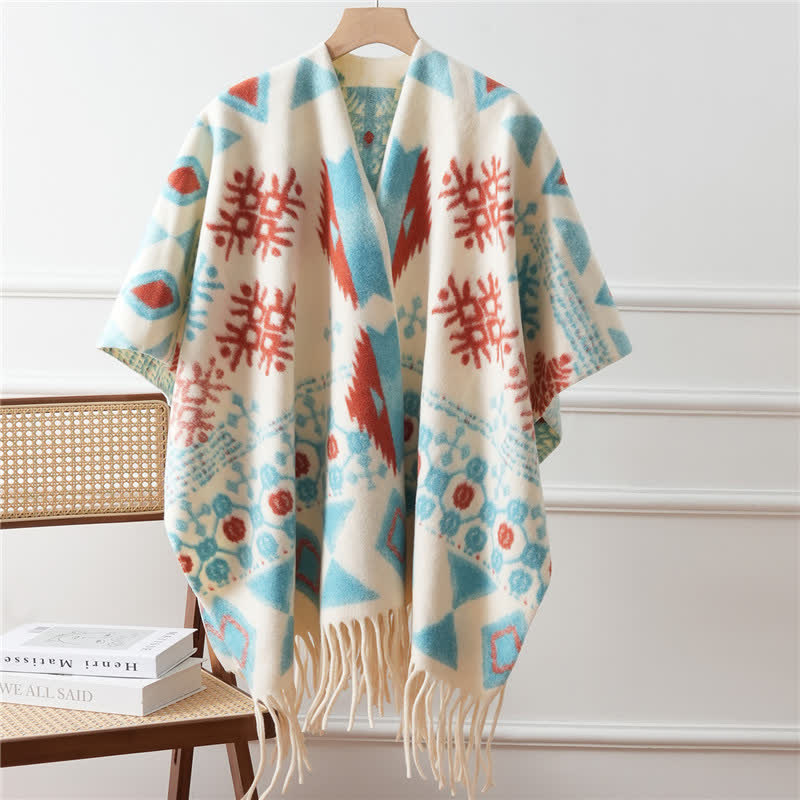 Brighthowl Ethnic Style Tassel Shawl Cape