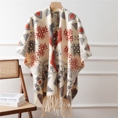 Brighthowl Ethnic Style Tassel Shawl Cape