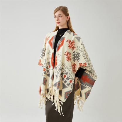 Brighthowl Ethnic Style Tassel Shawl Cape