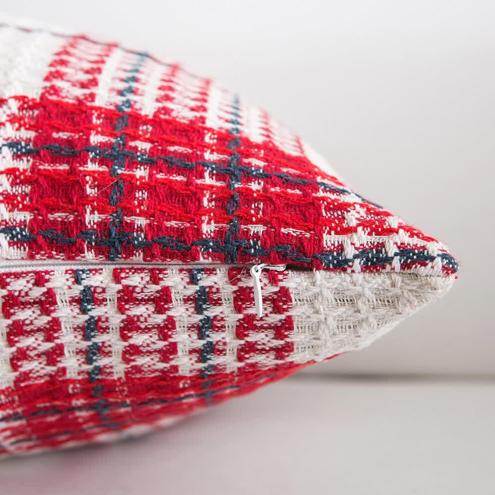 Brighthowl  Modern Plaid Jacquard Decorative Pillowcase
