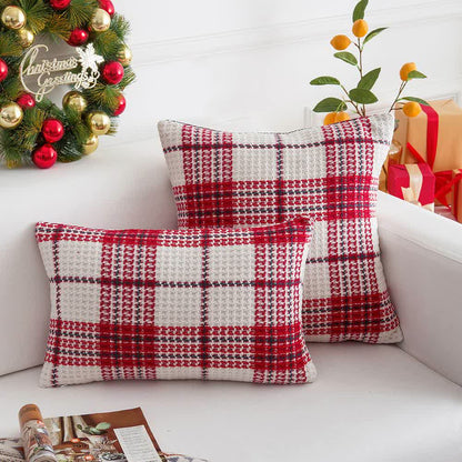 Brighthowl  Modern Plaid Jacquard Decorative Pillowcase