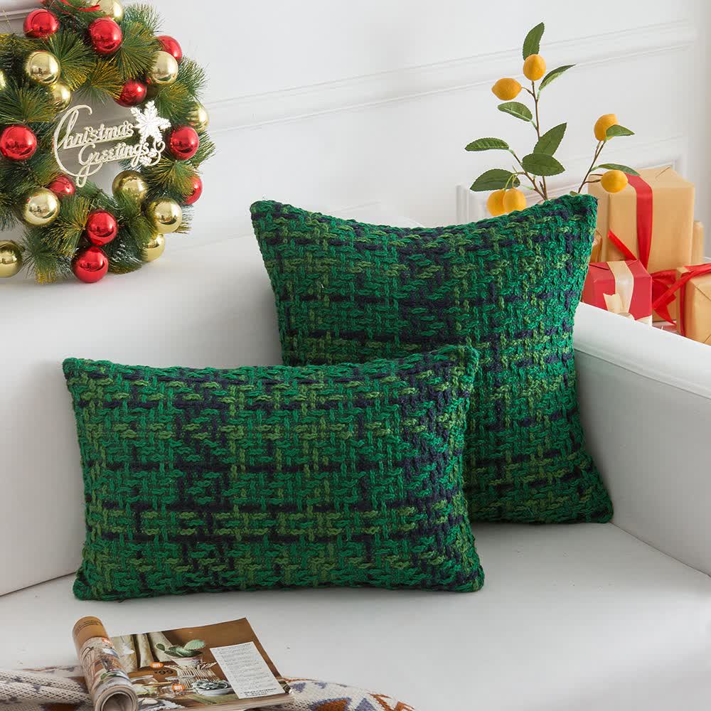 Brighthowl  Modern Plaid Jacquard Decorative Pillowcase