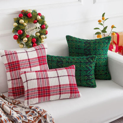 Brighthowl  Modern Plaid Jacquard Decorative Pillowcase