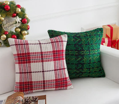 Brighthowl  Modern Plaid Jacquard Decorative Pillowcase