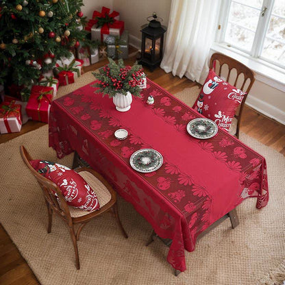 Brighthowl Christmas Embroidered Lace Decorative Tablecloth