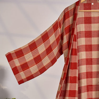 Brighthowl Classic Plaid Cotton Gauze Kimono Robe