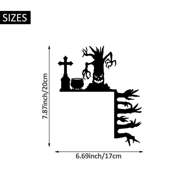Brighthowl Halloween Graveyard Door Corner Halloween Decor