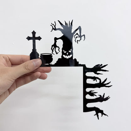 Brighthowl Halloween Graveyard Door Corner Halloween Decor