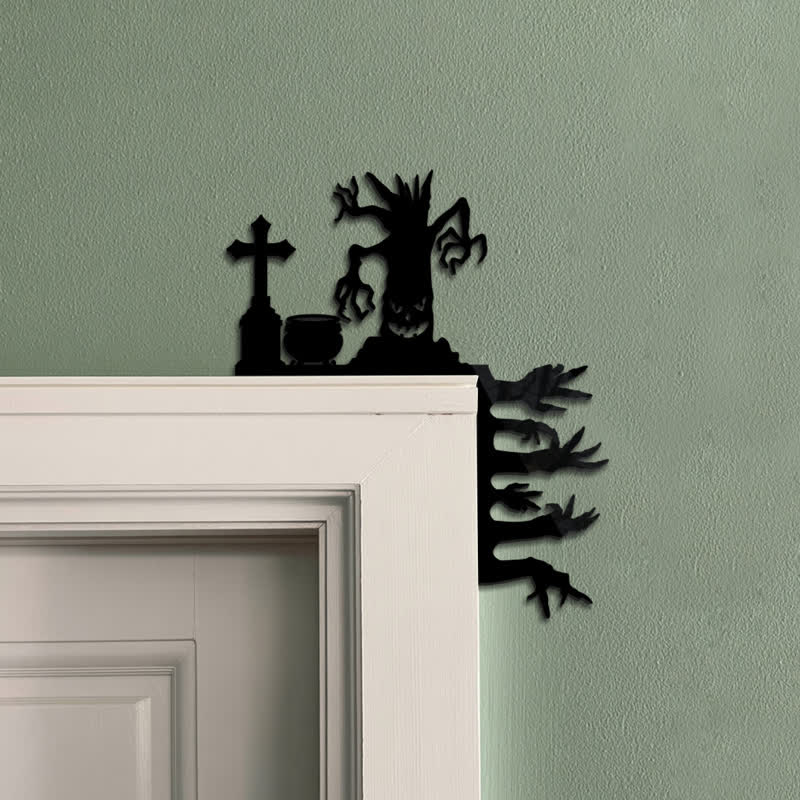 Brighthowl Halloween Graveyard Door Corner Halloween Decor