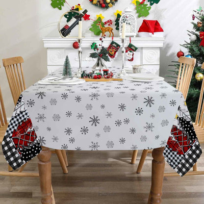 Brighthowl Christmas Tree Snowflake Print Tablecloth