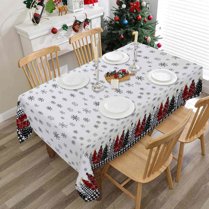 Brighthowl Christmas Tree Snowflake Print Tablecloth