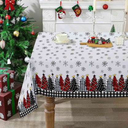 Brighthowl Christmas Tree Snowflake Print Tablecloth