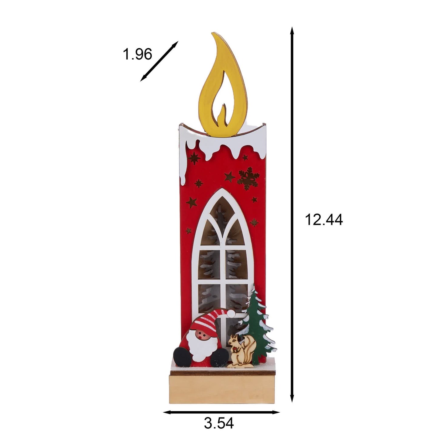 Brighthowl Christmas Wooden Candle Light-Up Decor