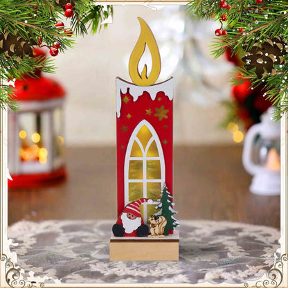 Brighthowl Christmas Wooden Candle Light-Up Decor