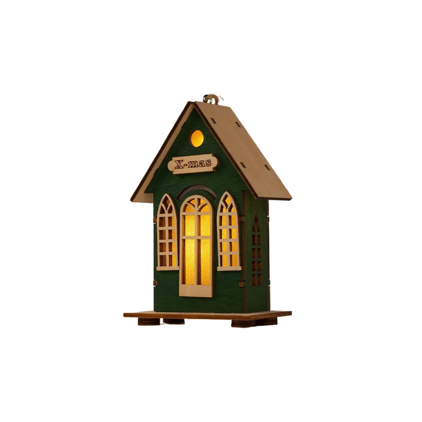 Brighthowl Christmas Holiday Lighted Wood House Decor