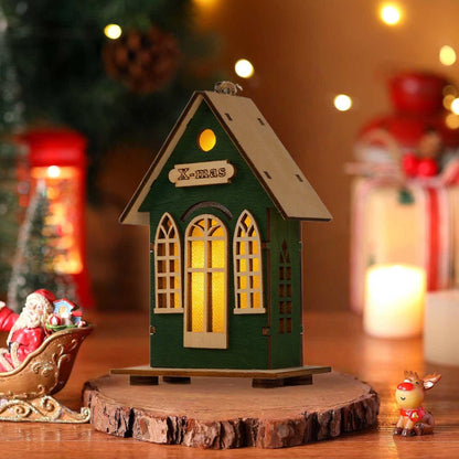Brighthowl Christmas Holiday Lighted Wood House Decor