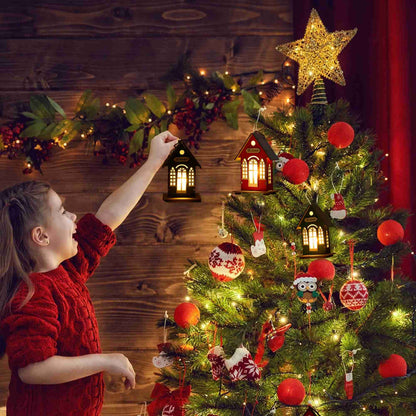 Brighthowl Christmas Holiday Lighted Wood House Decor