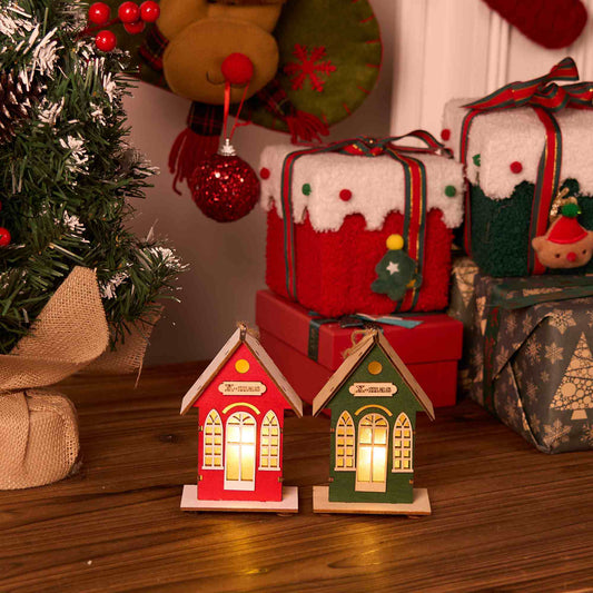 Brighthowl Christmas Holiday Lighted Wood House Decor