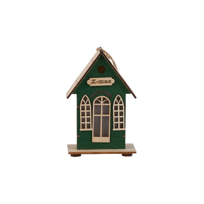 Brighthowl Christmas Holiday Lighted Wood House Decor