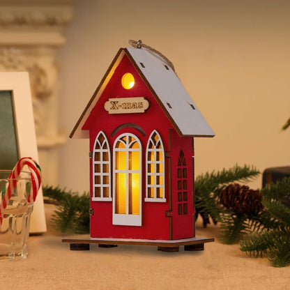 Brighthowl Christmas Holiday Lighted Wood House Decor