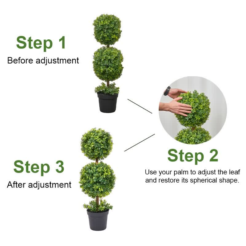 Brighthowl Artificial Boxwood Topiary Ball in Pot