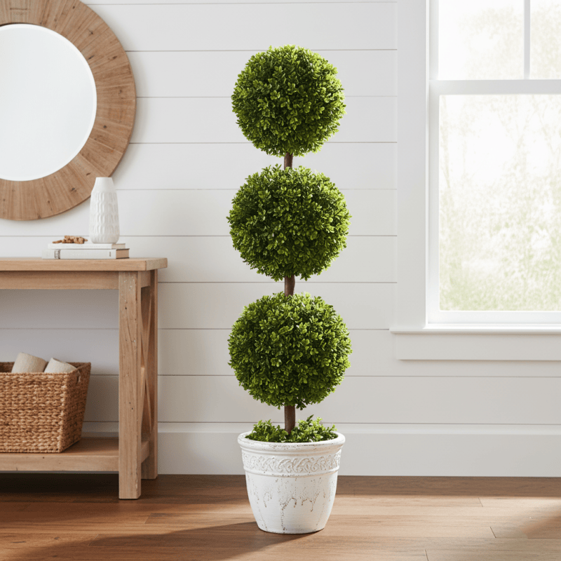 Brighthowl Artificial Boxwood Topiary Ball in Pot