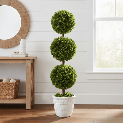 Brighthowl Artificial Boxwood Topiary Ball in Pot