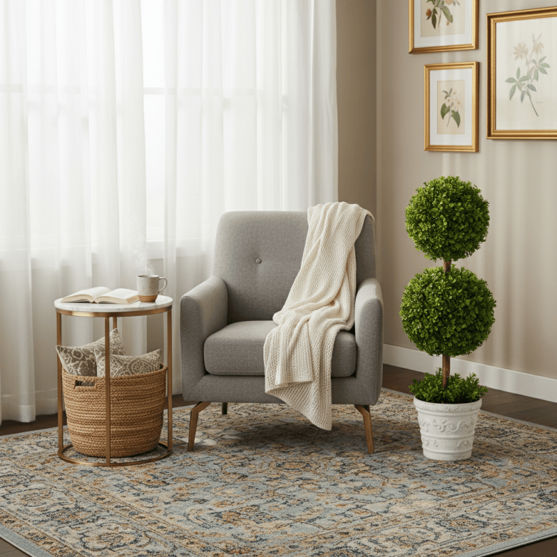 Brighthowl Artificial Boxwood Topiary Ball in Pot