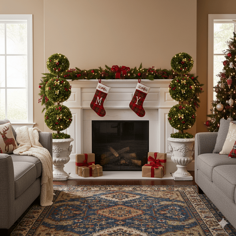 Brighthowl Artificial Boxwood Topiary Ball in Pot