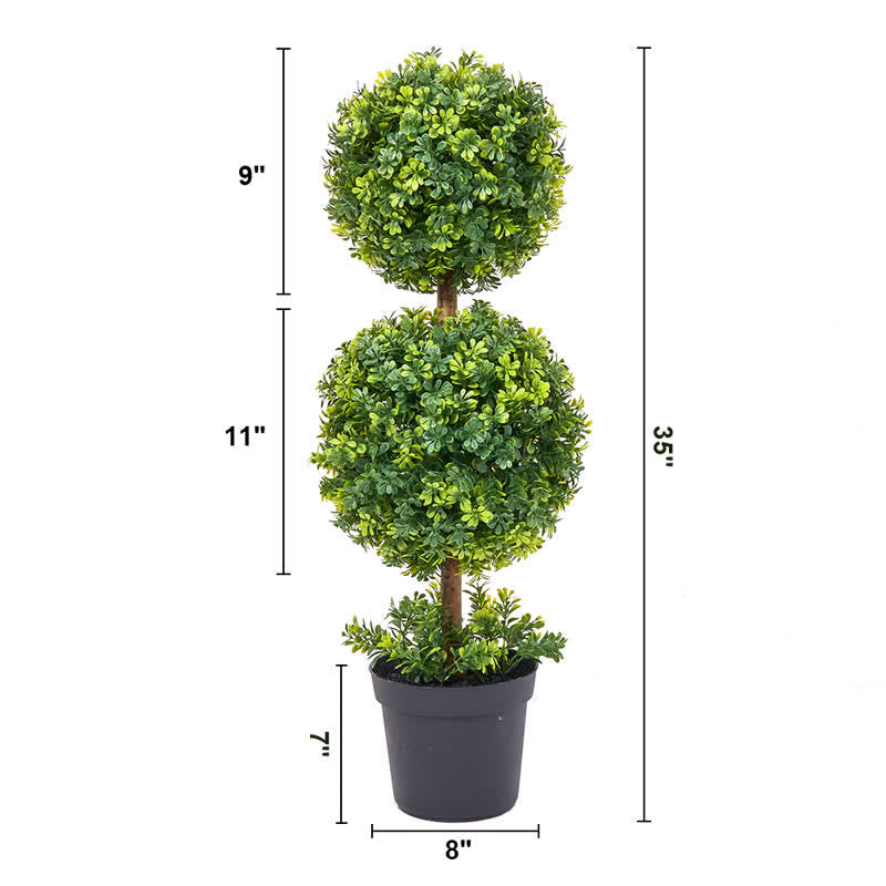Brighthowl Artificial Boxwood Topiary Ball in Pot