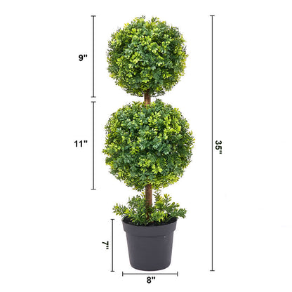 Brighthowl Artificial Boxwood Topiary Ball in Pot