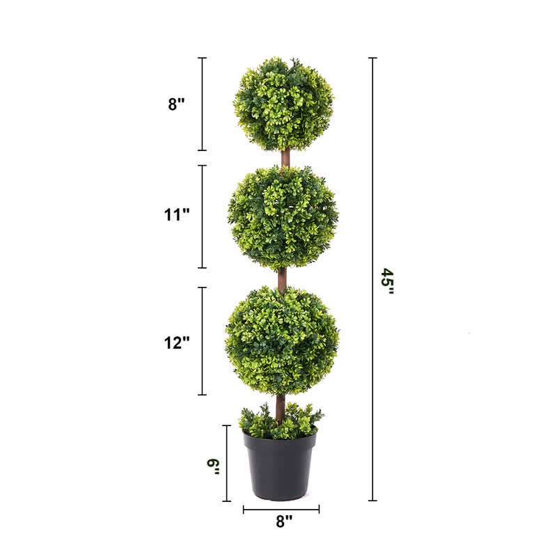 Brighthowl Artificial Boxwood Topiary Ball in Pot