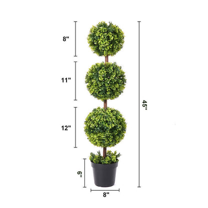 Brighthowl Artificial Boxwood Topiary Ball in Pot