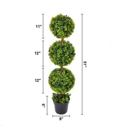 Brighthowl Artificial Boxwood Topiary Ball in Pot